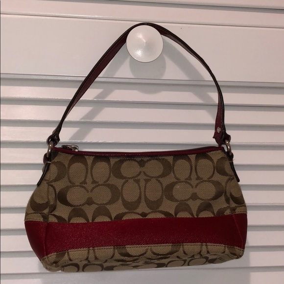 Original Coach Small Beige and Red Handbag - Picture 1 of 9